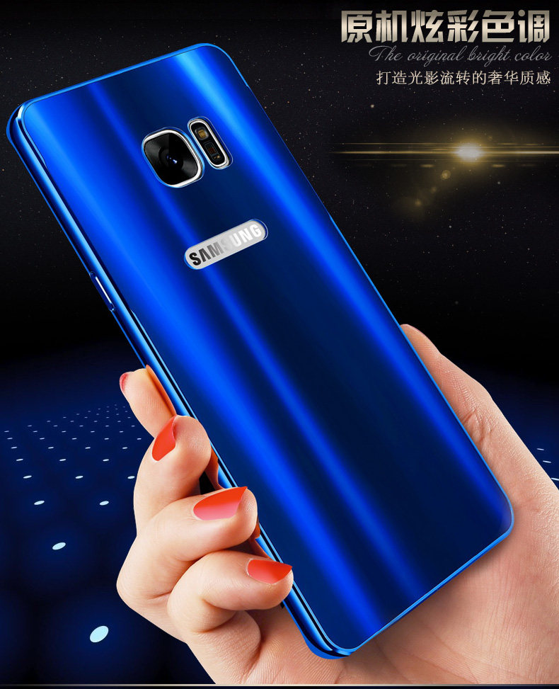 iy Ultra Slim Lightweight Aluminum Metal Bumper Dazzle Color Acrylic Back Cover Case for Samsung Galaxy S7 Edge & S7