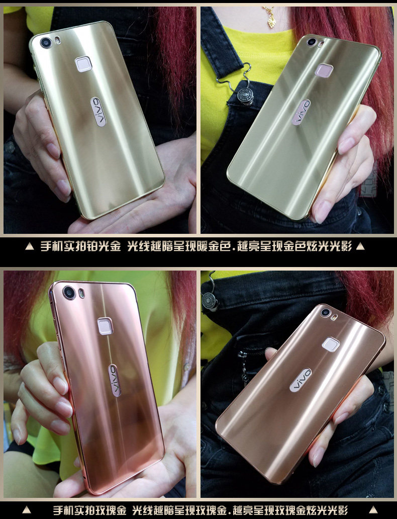 iy Ultra Slim Lightweight Aluminum Metal Bumper Dazzle Color Acrylic Back Cover Case for vivo Xplay5