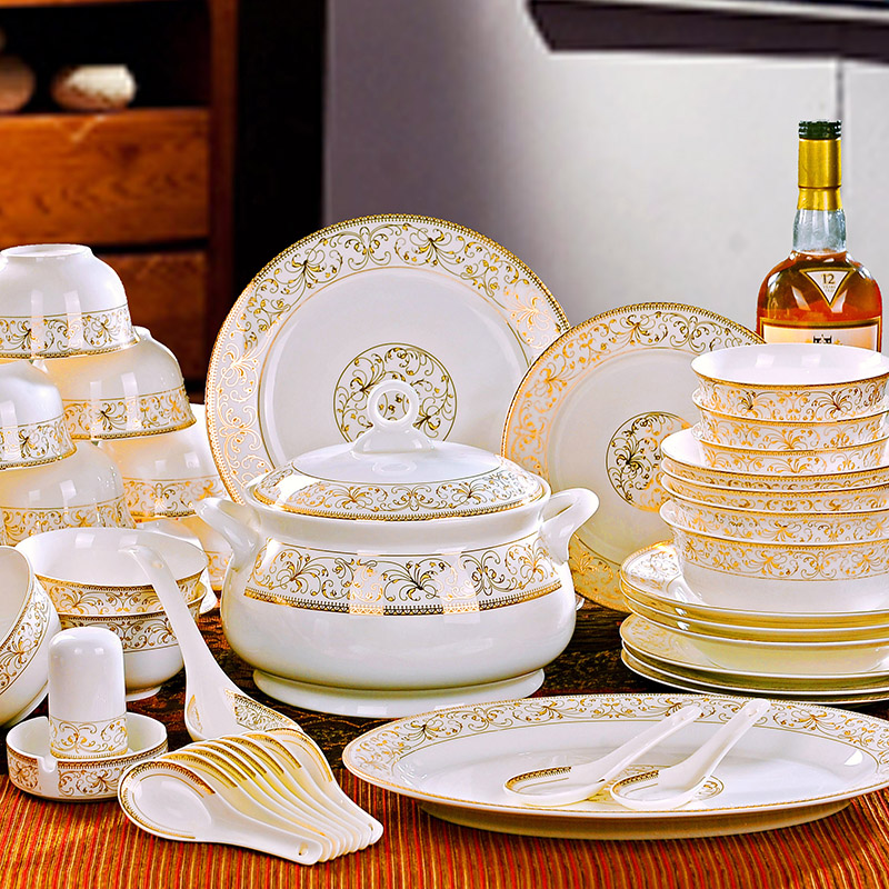 For household jobs the cutlery set dishes European dishes Chinese yellow rice bowls up phnom penh dish soup bowl ceramics