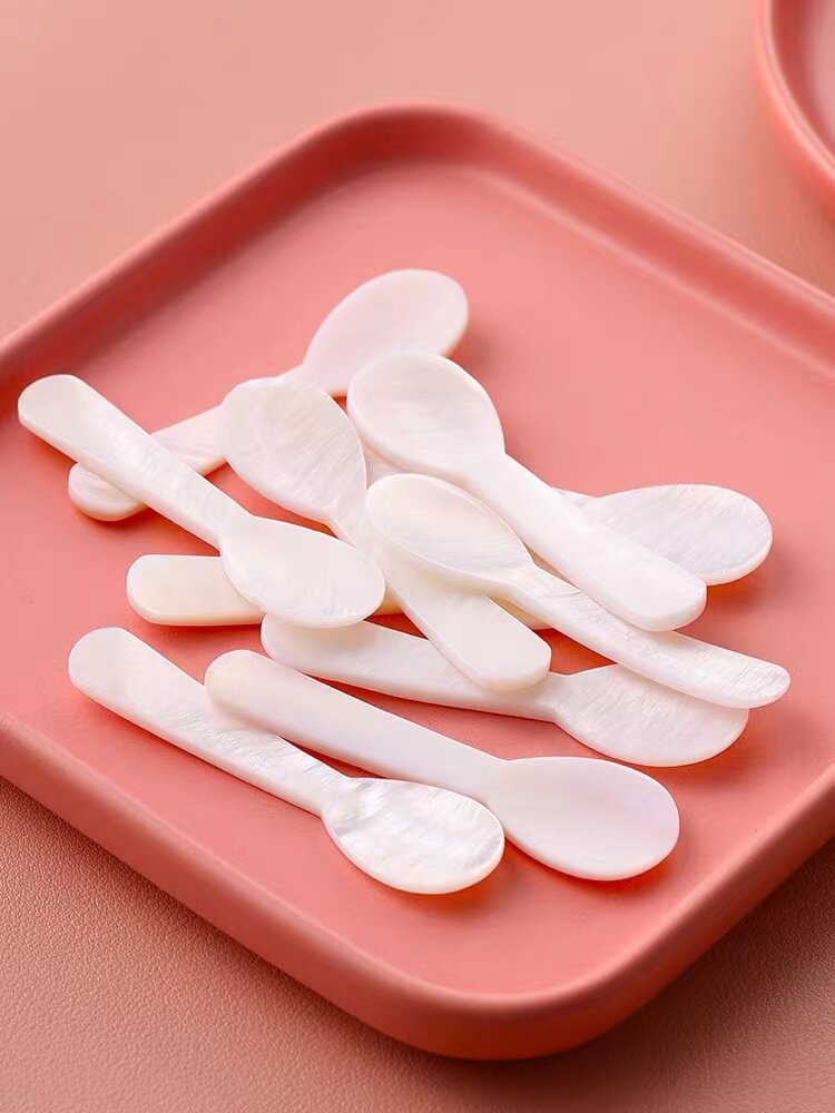 Natural shell spoon, caviar spoon, bird's nest spoon, mask spoon, coffee ice cream spoon