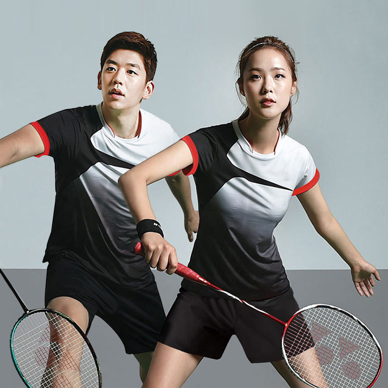 2021 new Korean badminton suit men's and women's suits summer short-sleeved pants sports training competition uniform customization
