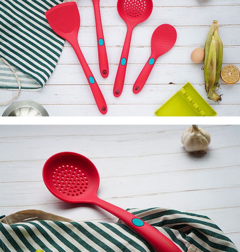 CHOOCA silicone thìa không dính xẻng nhiệt độ cao dụng cụ nhà bếp nhà bếp phù hợp với ba mảnh dày - Phòng bếp chảo vân đá