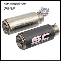 Suitable for motorcycle Huanglong 300 600NK250Z250 300ZX6R 10R modified carbon fiber exhaust pipe