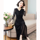 Summer mesh dress women 2023 new spring waist slimming long fashion temperament outerwear meat-covering long skirt