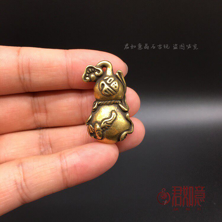 Solid brass bronze hoist hanger piece Antique belt leaf - fu bat buckle - buckle