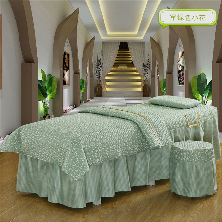 Vẻ đẹp trải giường bốn bộ giường massage đầu tròn 70 * 185 60 * 180 đầu vuông 70 * 190 hình thang bao gồm giường