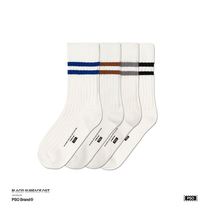 PSO Brand 20AW1 striped socks spring summer Tide Brand mid-tube socks men and women breathable trend thick needle stockings