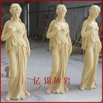 Artificial sandstone sculpture sandstone figure round carving Hotel Villa indoor and outdoor garden landscape decoration ornaments-beauty