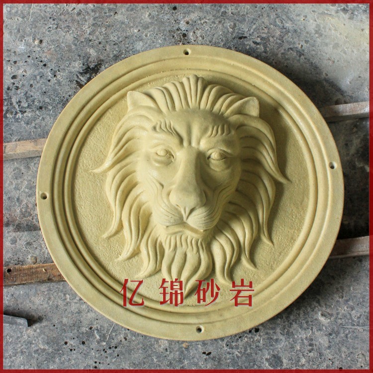 New Sandstone Sculpture Hotel Villa Clubhouse Garden Community Spray Pool Landscape Wall Pendant-Water Spray Round Lion Head