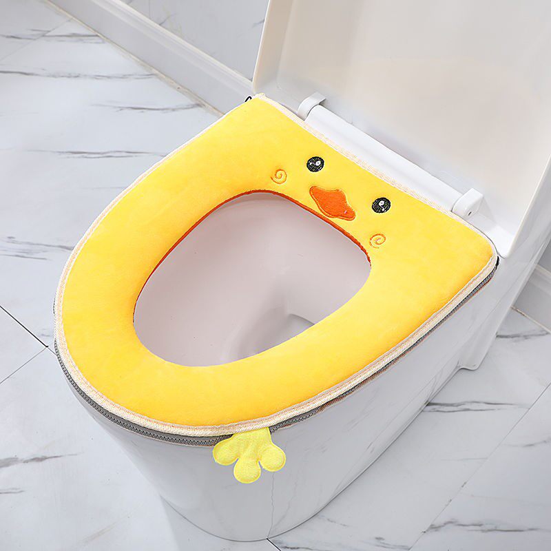 Thickened toilet cushion handle toilet cushion sitting toilet cushion waterproof pull-chain toilet cushion for sitting and potty plush household