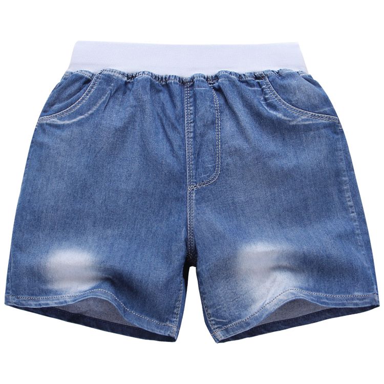 Bé trai quần short denim mùa hè trẻ em mới mặc quần mùa hè bé lớn kéo dài ba quần thủy triều - Quần quần legging bé gái