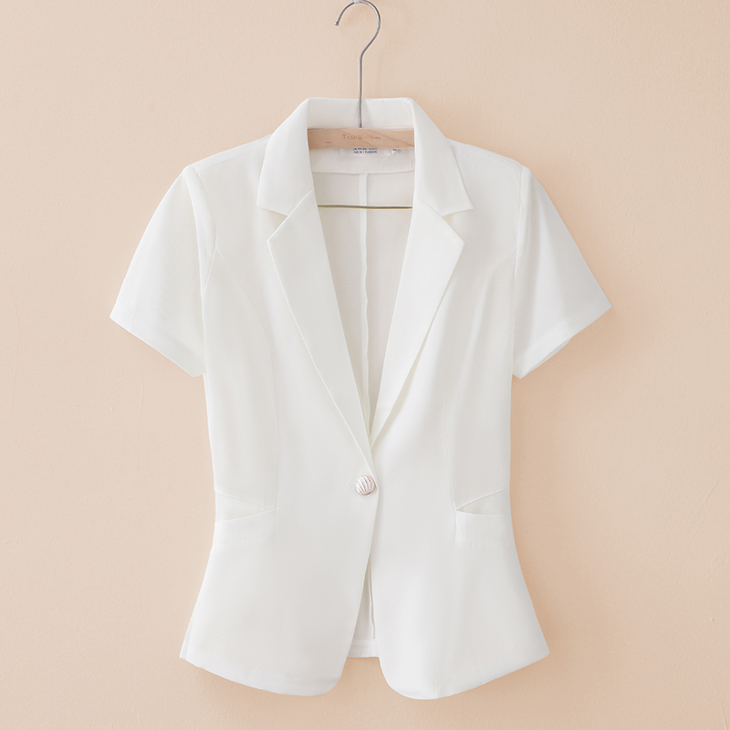 Summer Women's Short-Sleeved Blazer, Large Size, Slim Fit, Thin Mesh Suit, High-End, Elegant, Professional Top