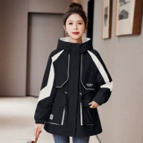 Модная весенняя куртка, корсет для отдыха с капюшоном, тренд сезона, оверсайз, на шнурках