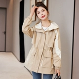 Модная весенняя куртка, корсет для отдыха с капюшоном, тренд сезона, оверсайз, на шнурках