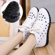 2022 Spring Summer Genuine Leather Flat Bottom Short Boots Casual Flat Heel Hollowed-out Women Boots Big Code Lacing Dongle Women Shoes Soft Base Cool Boots