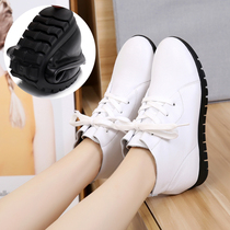 Flat Bottom Short Boot 2022 Spring Autumn Genuine Leather Flat Heel Women Boots Casual Lacing White Womens Shoes Big Code Soft Bottom Round Head Single Boots