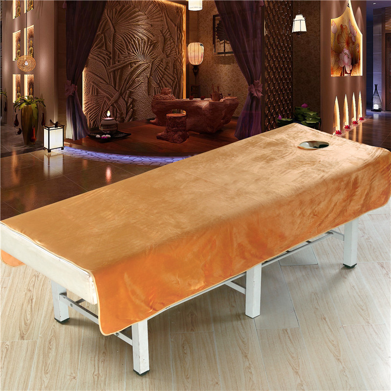 Xu Nuo pha lê nhung massage sức khỏe cơ thể vật lý trị liệu massage thẩm mỹ viện tấm dày có lỗ có thể giặt ấm chống nhăn drap trải giường