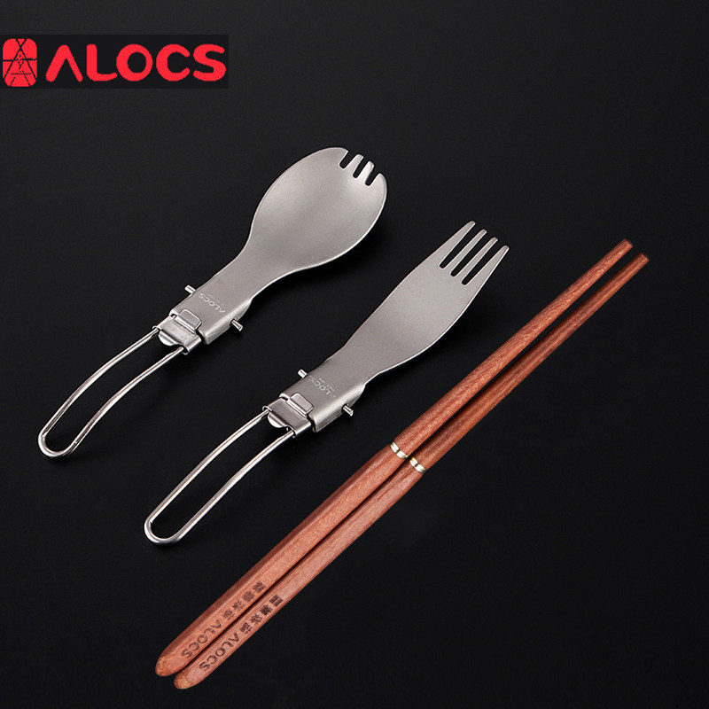 ALOCS Love Road Guest Camping Outdoor Folding Fork Spoon Dual-use Chopstick Dinner Shovel TW-104 201301106S
