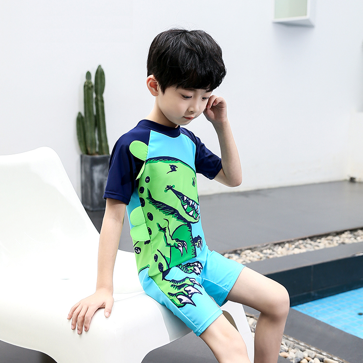 Child Bathing Suit Boy Swimsuit Pants Two-piece Style Suit Baby Boy Boy Swimsuit Kid Cartoon Dinosaur Swimsuit