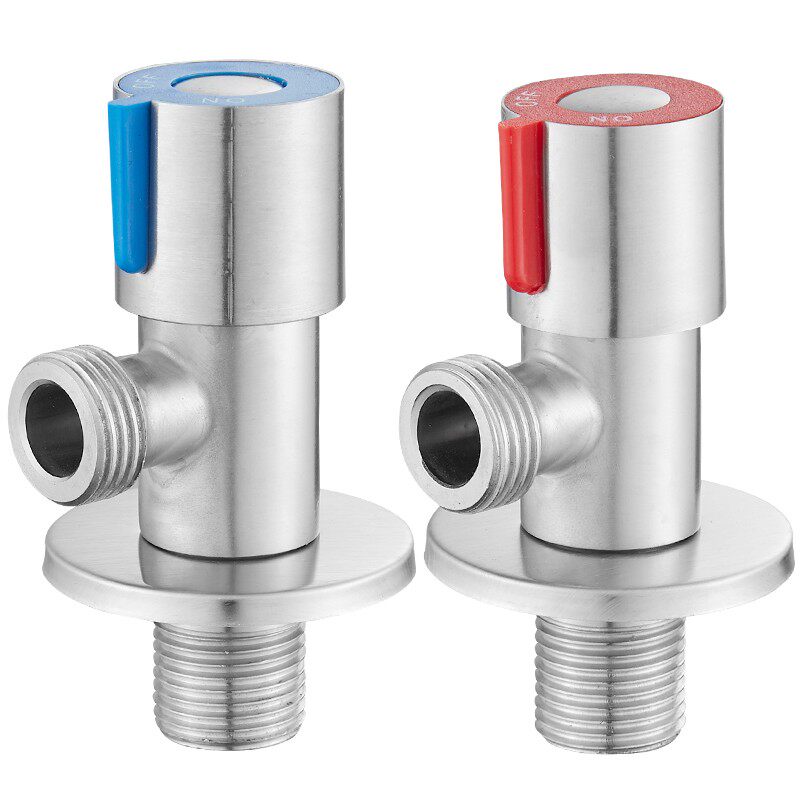 4 points 6 Wall Hanging Stove Water Heater Toilet Corner Valves Full Copper Ball Core Large Flow Hot And Cold Triangle Valve Tee Angle Valve