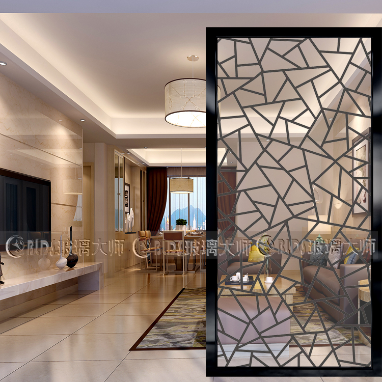 Modern Art Frosted Glass Fashion Screen Living-room Mobile Seat Screen Toilet Partition Wall Entrance Xuan Guan Guan Shoe Cabinet 