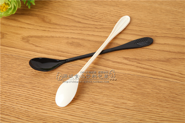 Muỗng cà phê dùng một lần khuấy thanh nhựa muỗng cà phê độc lập khuấy thìa cà phê 羹 100 - Cà phê ly thủy tinh uống cà phê