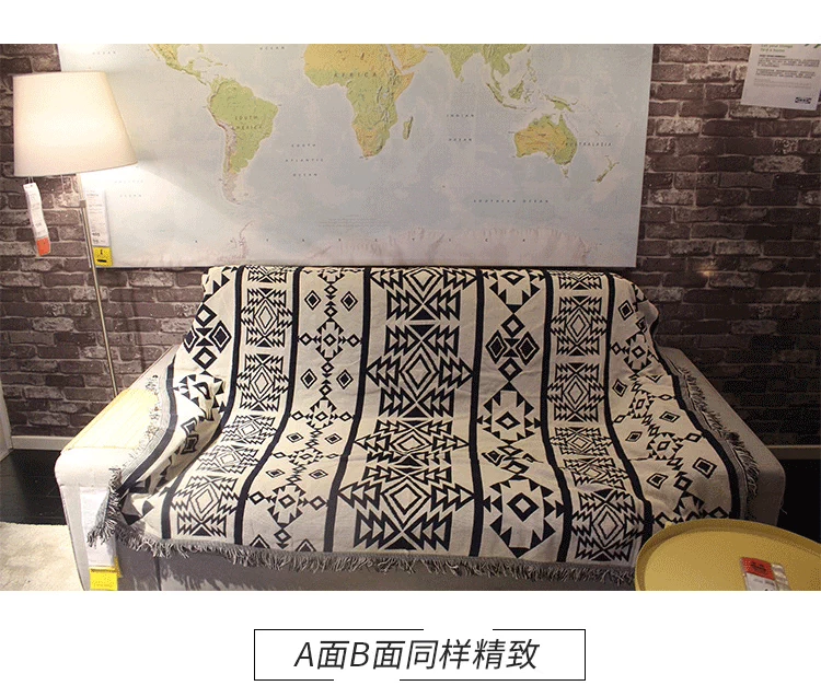 Quá khổ hình học retro sofa chăn mền giường Bắc Âu tấm thảm thảm nap chăn văn bản bình thường trang trí nghệ thuật - Ném / Chăn mền nỉ dày