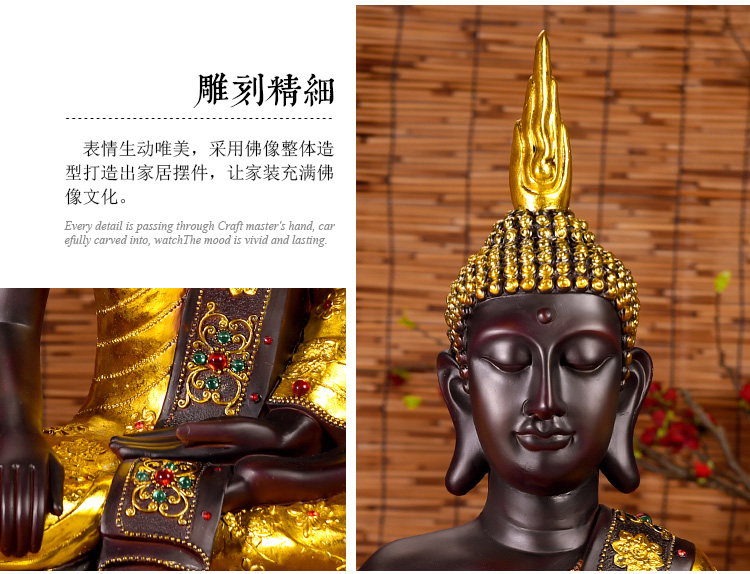 Xuanguan Phật trang trí Đông Nam Á Zen trang trí nhà Thái Lan lớn ngồi Phật thủ công câu lạc bộ yoga mềm vật dụng dcor phòng ngủ
