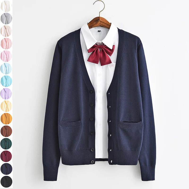 Japanese Jk Uniform Cardigan Knit Top Soft Girl School Style Sweater School Uniform Sailor Suit Jacket