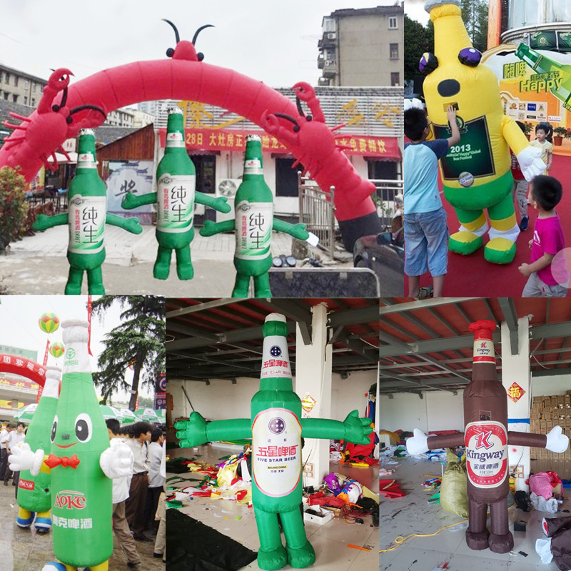 Inflatable Bottle White Red Wine Bottle Gas Mold Model Walk Qingdao Budweig Snowflake Beer Wine Bottle with Occasional Clothing