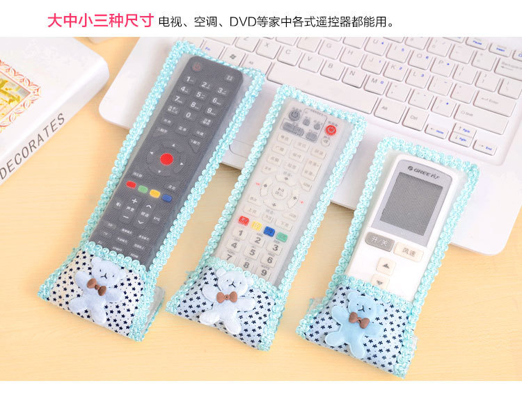 Multi-kích thước Teddy Bear Hàn Quốc vải ren đặt TV điều khiển từ xa máy điều hòa không khí điều khiển từ xa vỏ bảo vệ bộ bìa bụi - Bảo vệ bụi bọc máy giặt cửa ngang