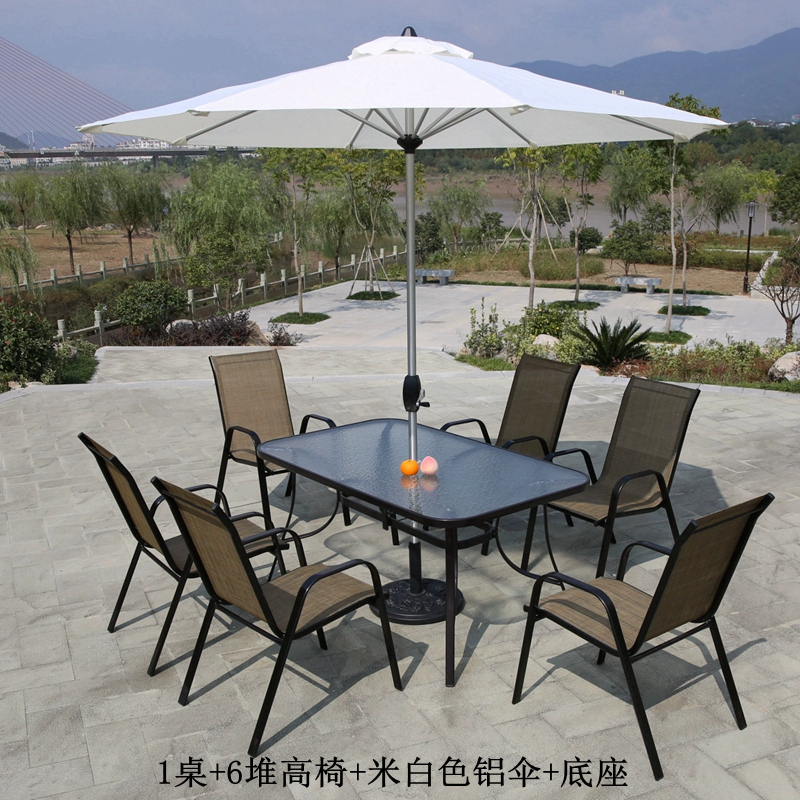 1 bàn 6 ghế dài bàn vuông ngoài trời bàn ghế ngoài trời đồ nội thất giải trí sân vườn bàn sắt rèn ô ngoài trời - Bàn ghế ngoài trời / sân bàn ghế sắt ngoài trời giá rẻ