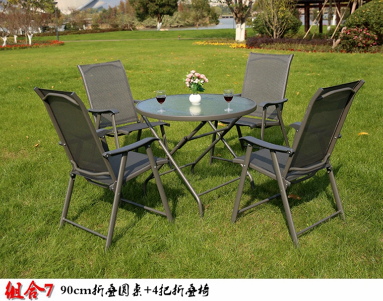 Folding Teslin Giải trí ngoài trời Vườn ngoài trời Ban công Sân mở Bàn ghế Kết hợp nội thất Ô dù - Bàn ghế ngoài trời / sân ghế ban công