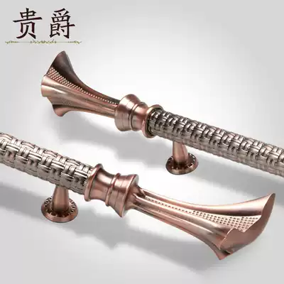 Guijue glass door handle large door handle bronze aluminum alloy handle European antique glass door handle