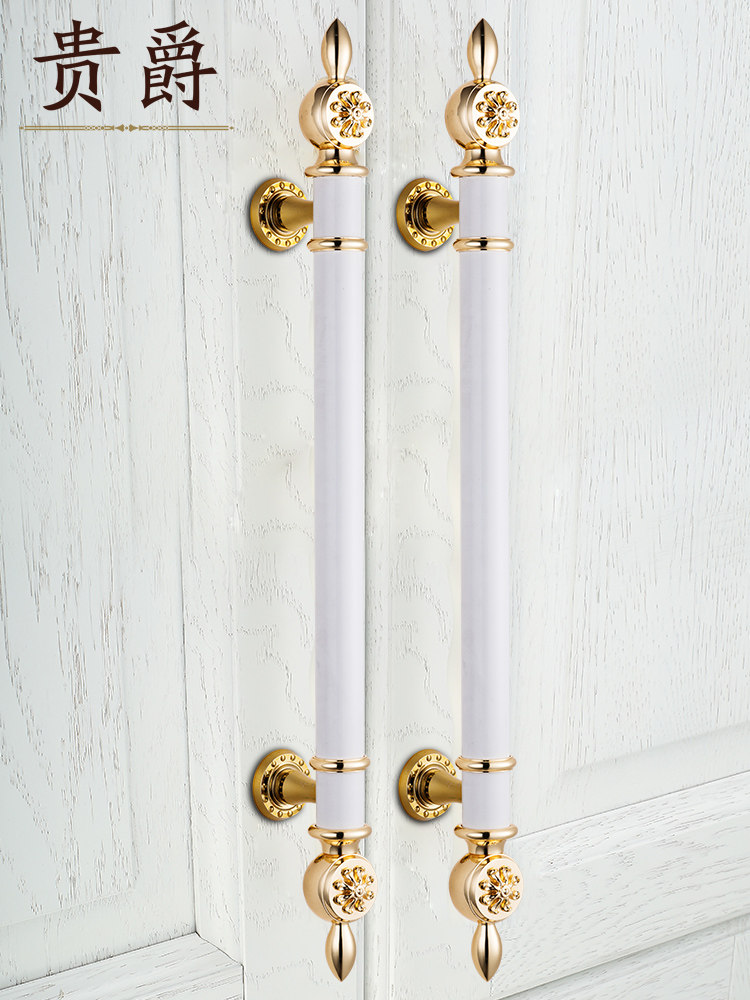 Custom glass door pull handle for large door handle hotel Villa Security Door door Bathroom door handle black