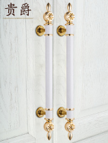 Customized glass door handle pair door handle Hotel Villa security door wooden door bathroom door handle Black