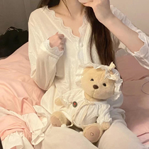 2022 net red popcorn Sleeping Skirt Woman Autumn Winter Senior Name Yuanfeng Golden Velvet Female Pyjamas Clothing Suit Casual Home Clothing