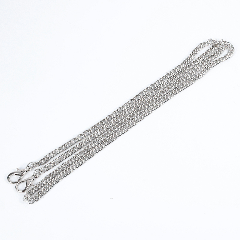 Bag Crossbody Chain Shoulder Strap, Metallic Silver and Light Gold Versatile Bag Accessory Chain, 120cm Thin Bag Strap