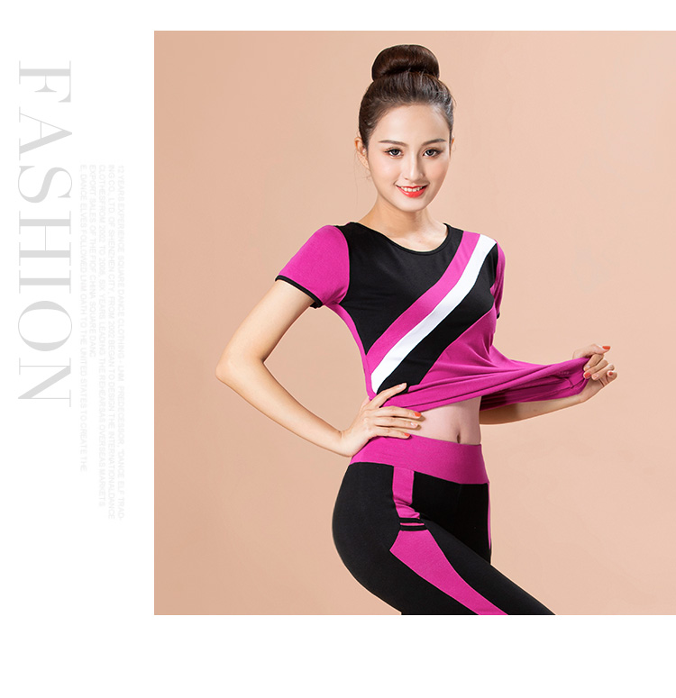 Trang phục khiêu vũ vuông áo sơ mi nữ tay ngắn Yang Liping quần áo khiêu vũ mới mùa hè trang phục thể thao khiêu vũ quần áo - Khiêu vũ / Thể dục nhịp điệu / Thể dục dụng cụ giày múa cho bé gái