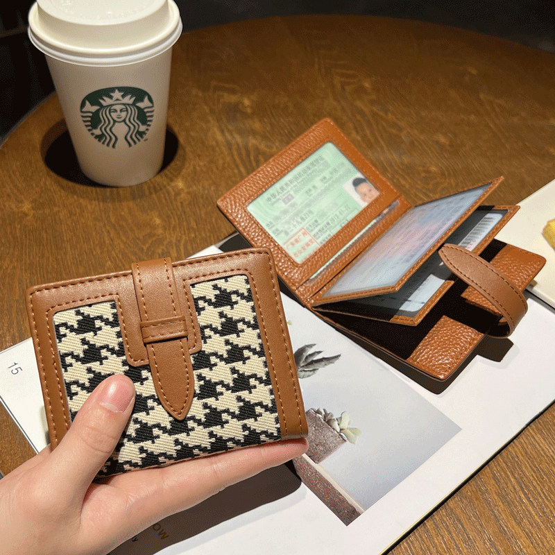 Card Bag Woman Small And Refined High-end Leather Driving License Driving License Two-in-one Large Capacity Multi-Blocking Net Red Burst