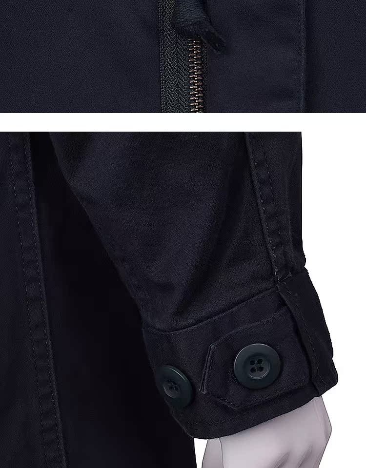 Xuất khẩu Nhật Bản đuôi đơn cho nam mùa xuân và mùa thu cotton cổ điển M51 màu rắn nhỏ thắt nơ buộc eo trùm đầu áo gió giản dị áo khoác nam 2 lớp cao cấp