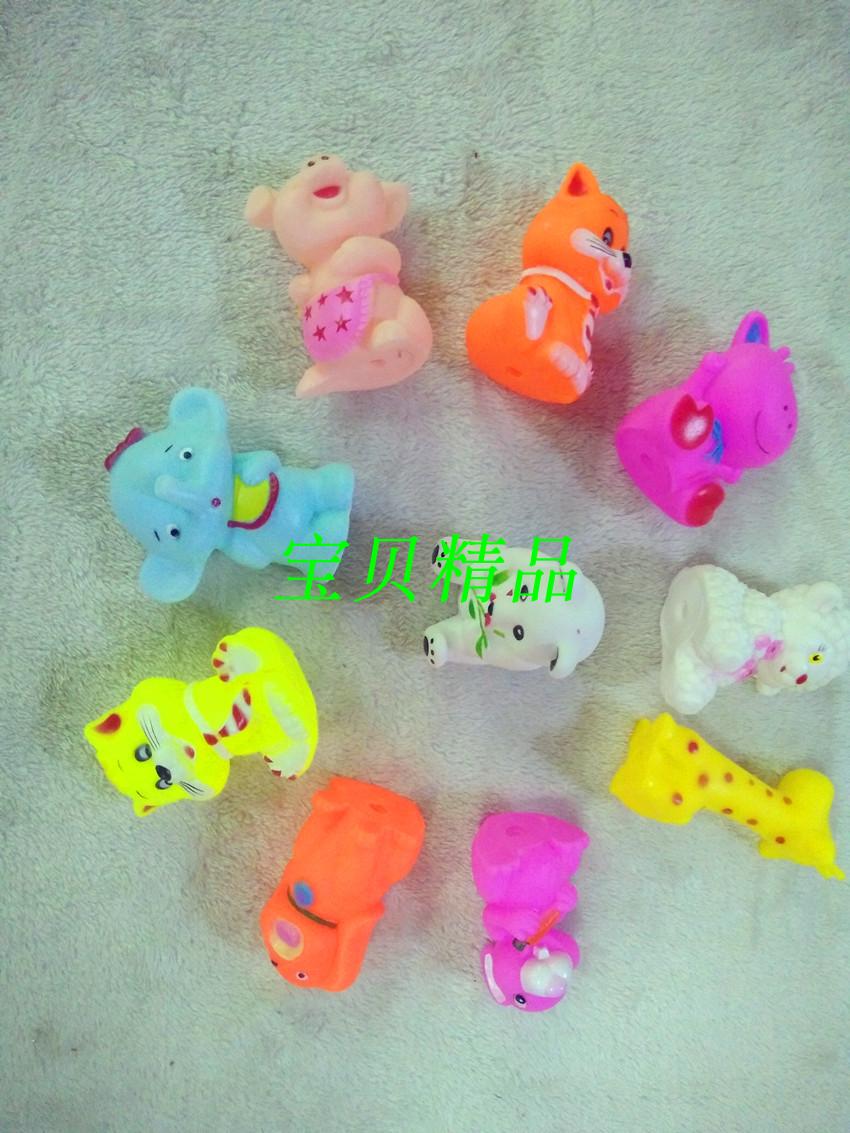 New Kelly baby bath toy Rubber pinching sound baby soft glue grip pinch small animal Rabbit cat