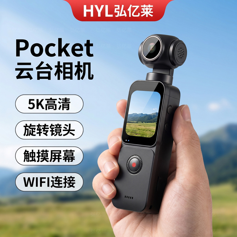 Handheld Gimbal Camera Pocket-Sized Hd Anti-Shake Student Campus Sports Recording Camera for Video and Photo Recording
