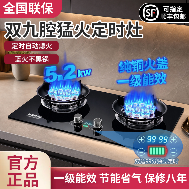 Haotaitai Gas Stove Double Burner Stainless Steel Left-Side High Flame Gas Stove Double Burner Household Natural Gas Stove Liquefied Petroleum Gas Haotaitai Gas Stove Double Burner Stainless Steel Left-Side High Flame Gas Stove Double Burner Household Natural Gas Stove Liquefied Petroleum Gas
