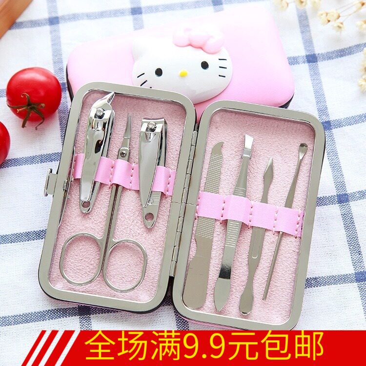 Cute KT Cat Korean nail knife portable suit trimmed fingernail pliers to dig a spoon file suit