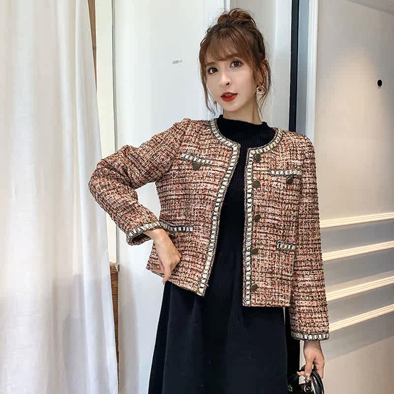 小香风外套女新款2019爆款春秋短款气质名媛外套百搭韩版宽松上衣