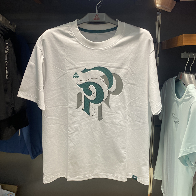 Peak Round Neck Short T-Shirt for Men 2026 Autumn Breathable Loose Casual Sports Short T-Shirt F6243515/F6243511