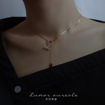YoMonth with voice butterfly necklace sweet and cool minimalist Temperament Locks Bone Chain Personality Dark Melanins Ornaments New gifts