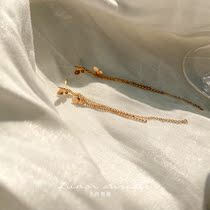 Month to month with sound butterfly flying ear nail 925 silver gilded long style Delicate Brief Fairy Air Earrings Gift Woman Earrings