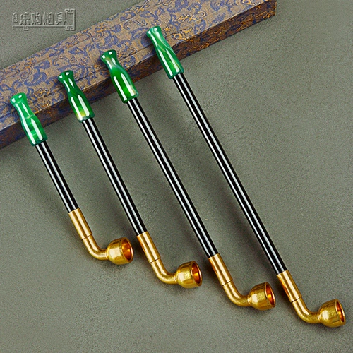 Традиционная дымовая борьба с сухой дымом горшок старый -модный чистый медный медный ручной работы с твердым деревом сигарет дымов